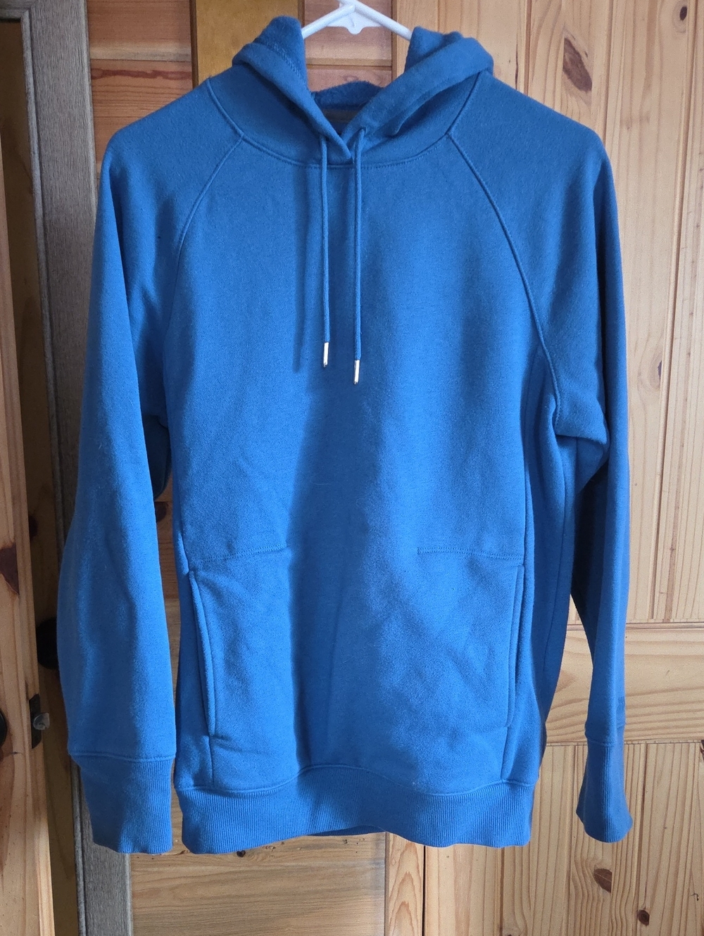 Men's Blue Hooded Sweatshirt - Casual Pullover Hoodie